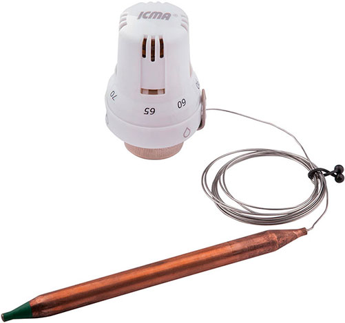 Головка термостатическая с выносным датчиком М30 × 1,5 60-90°С icma