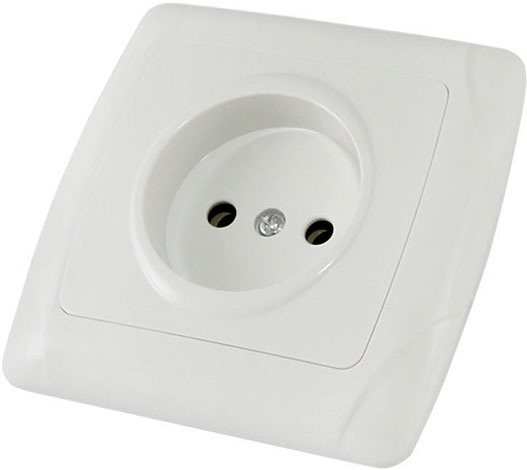 Розетка 1 гнездо внутренняя без заземления белая TDM