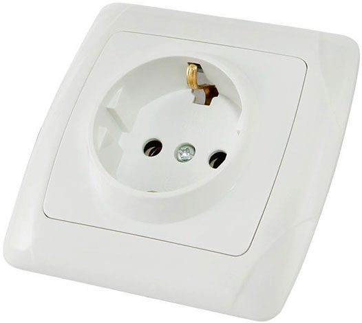 Розетка 1 гнездо внутренняя с заземлением TDM
