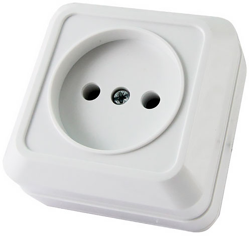 Розетка 1 гнездо наружная без заземления TDM