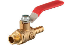 Кран шаровый воздушный латунь наружная резьба 1/4 на шланг 12 мм STORM