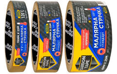 Лента  малярная 120°С, 25 мм × 25 м коричневая CARBON TAPE