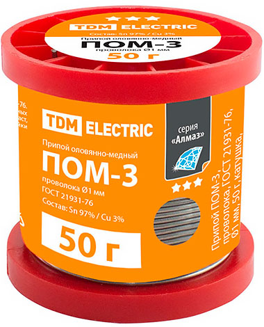 Припой ПОС 61, проволока 2 мм 200 г TDM