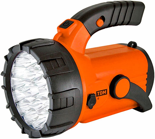 Фонарь Прожектор, аккум. 23+18 LED, поворотная ручка и подставка, 28 лм/Вт, TDM
