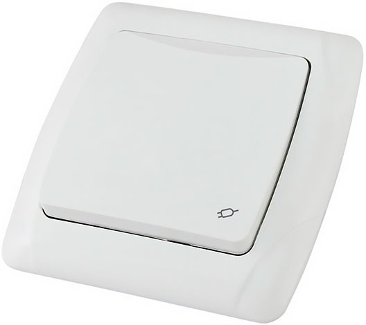 Розетка с крышкой 2П+З с защитными шторками 16А 250В IP44 белая Онега TDM