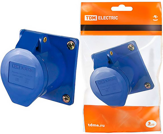 Розетка 413 скрытая 2Р+РЕ 16А 220В IP44 TDM