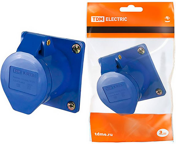 Розетка 423 скрытая 2Р+РЕ 32А 220В IP44 TDM
