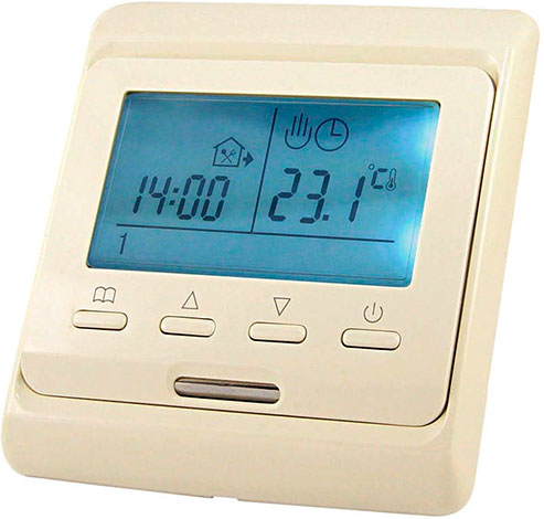 Термостат для теплых полов электронный ТТПЭ-1 16А 250В с датчиком 3м, слоновая кость TDM