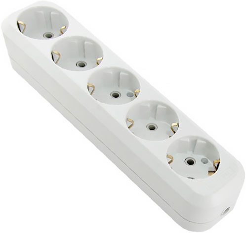 Колодка розеточная 5 гнезд 16 А с заземлением TDM