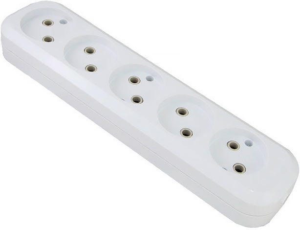 Колодка розеточная 5 гнезд 10 А TDM