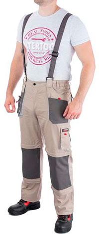 Брюки трансформер рабочие с лямками 6 в 1 хлопок 100% INTERTOOL