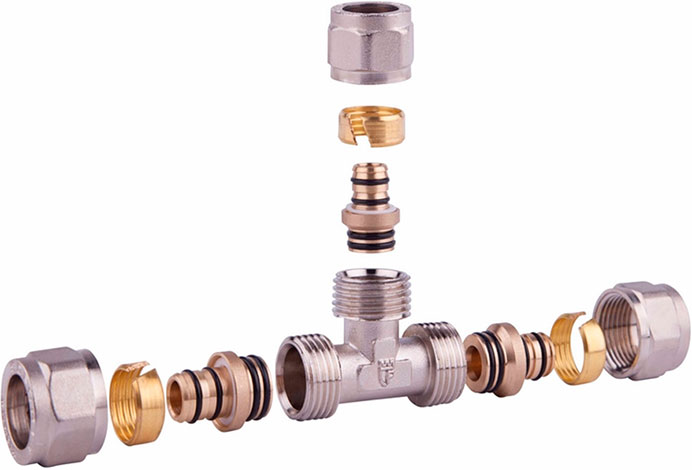 Тройник никелированный разборный SD FORTE