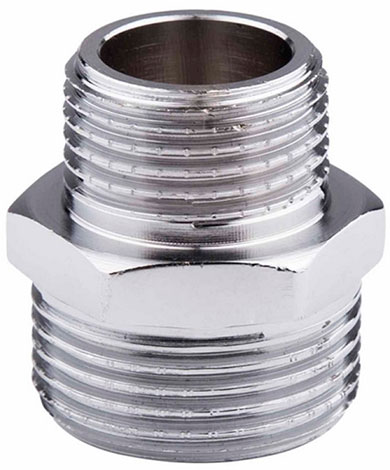 Ниппель переходной хромированный 3/4 Н × 1/2 Н (20-15) SD FORTE