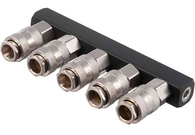 Разветвитель воздуха прямой 1/4 на 5 выходов 10 bar PT-1857 INTERTOOL