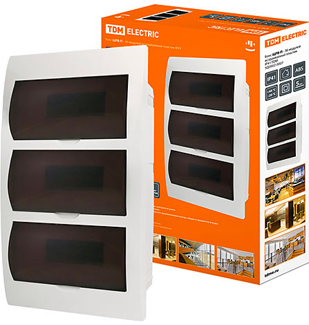 Бокс ЩРВ-П-36 модулей встраиваемый пластик IP41 TDM