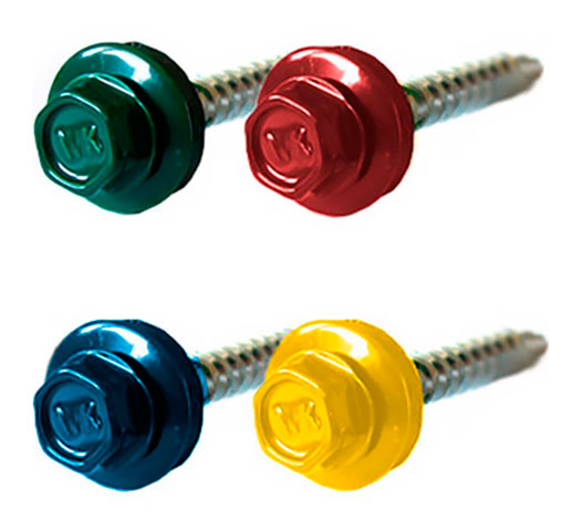 Саморез кровельный по дереву 4.8 мм с шайбой EPDM, окрашенный RAL, упаковка 20 шт