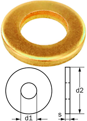 Шайба плоская из латуни DIN 125-1