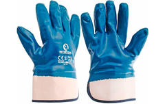 Перчатки  маслостойкие синие покрытые нитрилом с твердым манжетом 10,5 SP-0001