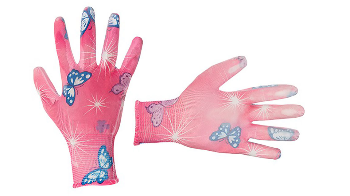 Перчатки садовые с полиуретановым покрытием розовые 8 SP-0162