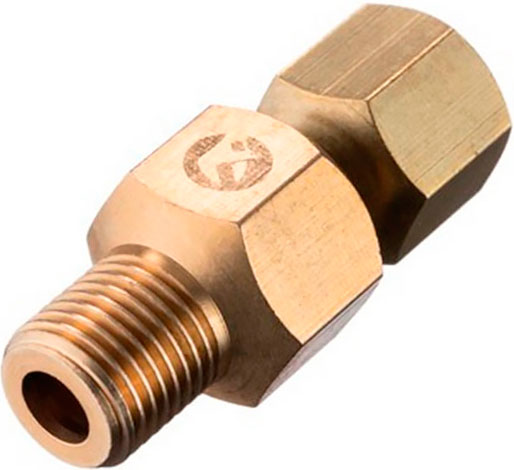 Шарнир поворотный внутренняя резьба 1/4 наружная 1/4, латунь, STORM INTERTOOL