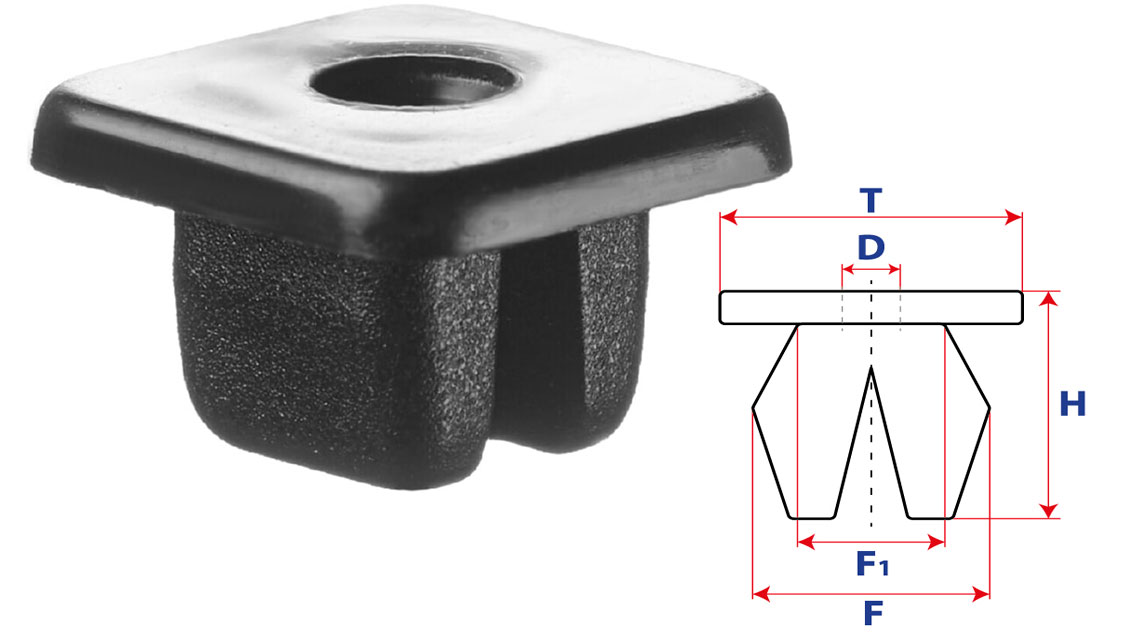 Втулка с квадратной шляпкой 14643