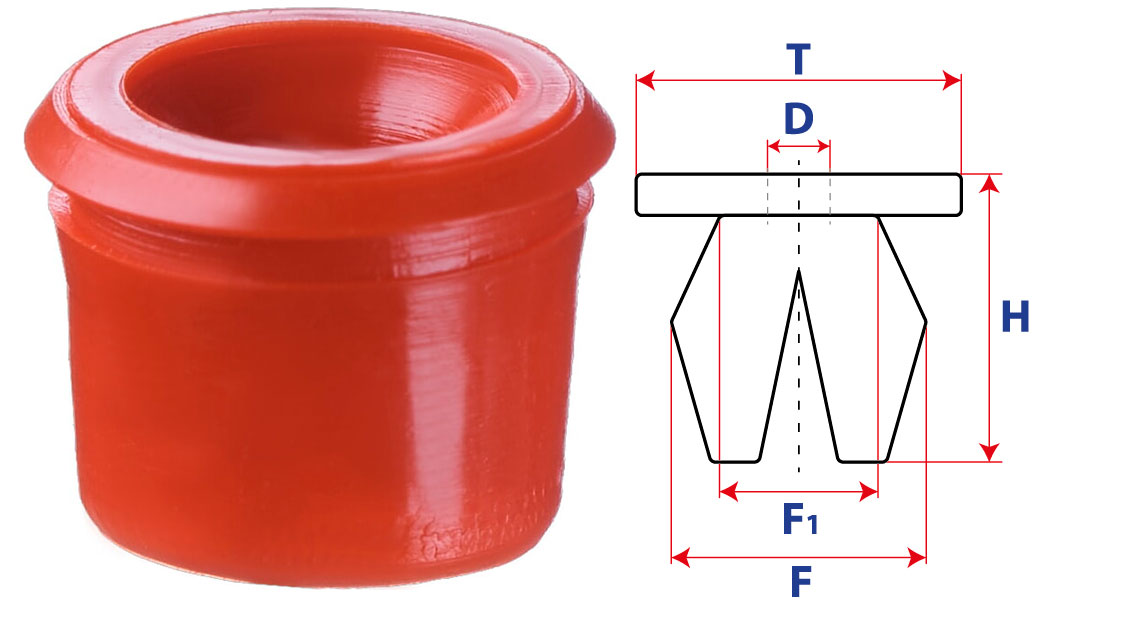 Втулка с круглой шляпкой 14003