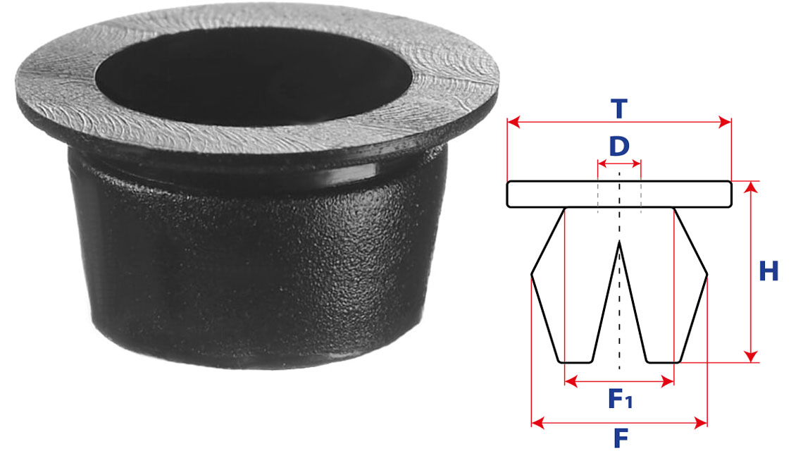 Втулка с круглой шляпкой 14004