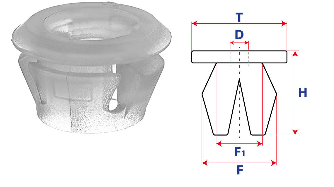 Втулка с круглой шляпкой 14015