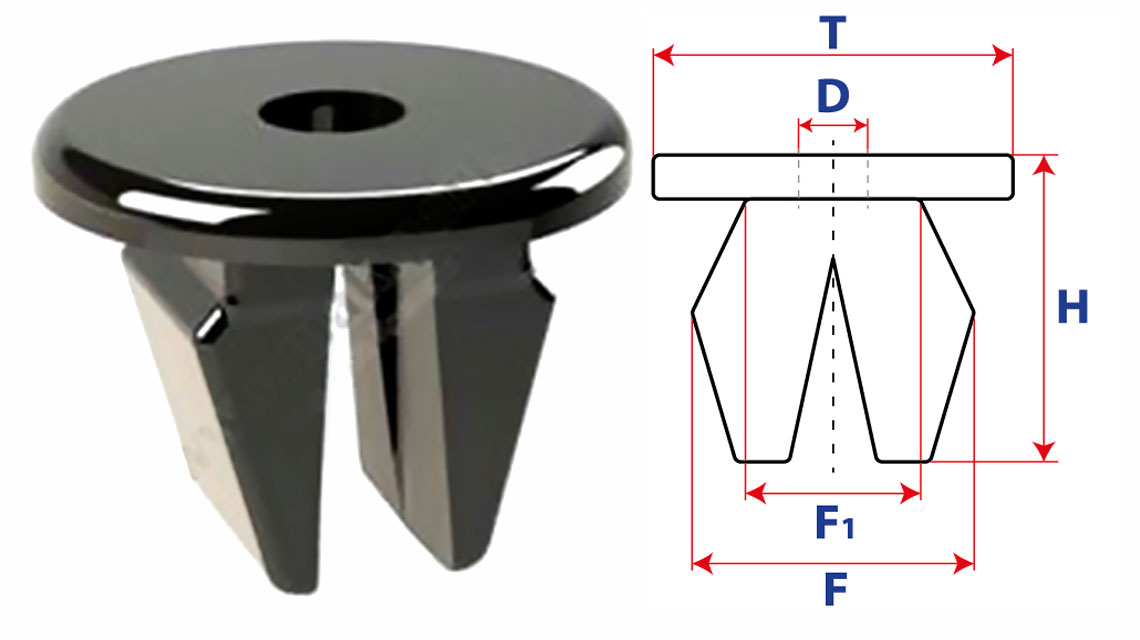 Втулка с круглой шляпкой 14170