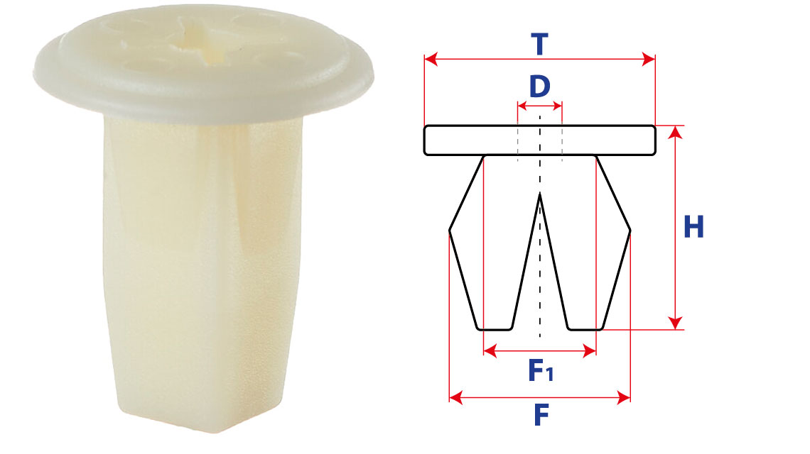 Втулка с круглой шляпкой 14303