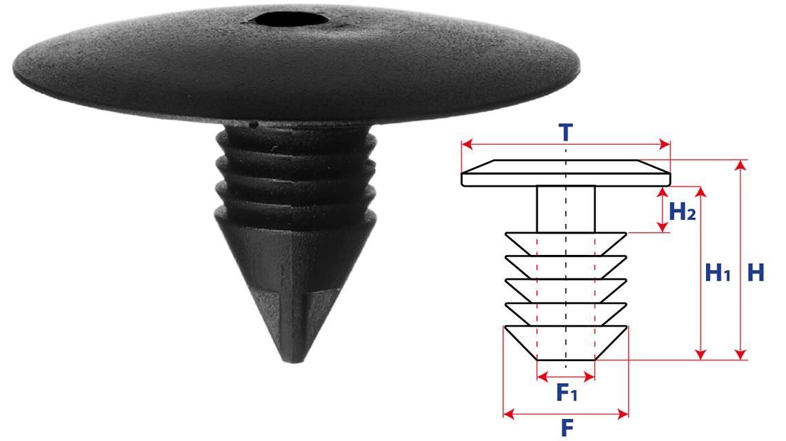 Крепление обшивки, одна шляпка типа ель 10158