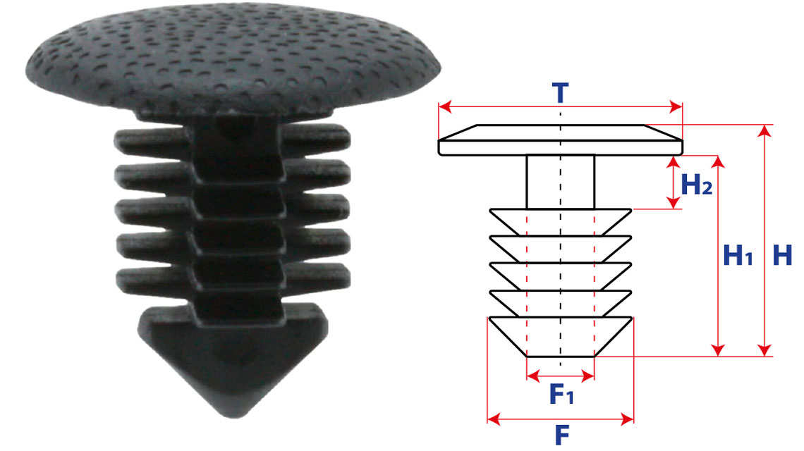 Крепление обшивки, одна шляпка типа ель 10346