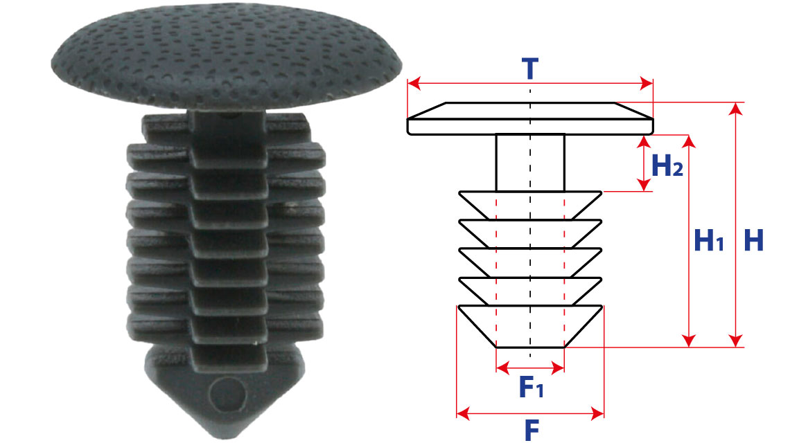 Крепление обшивки, одна шляпка типа ель 10349