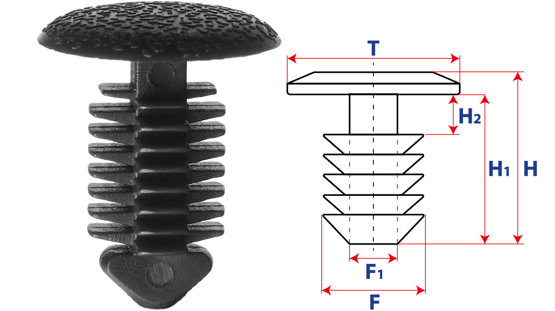 Крепление обшивки, одна шляпка типа ель 10350