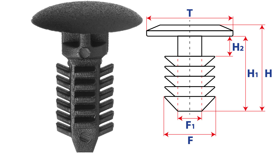 Крепление обшивки, одна шляпка типа ель 10354