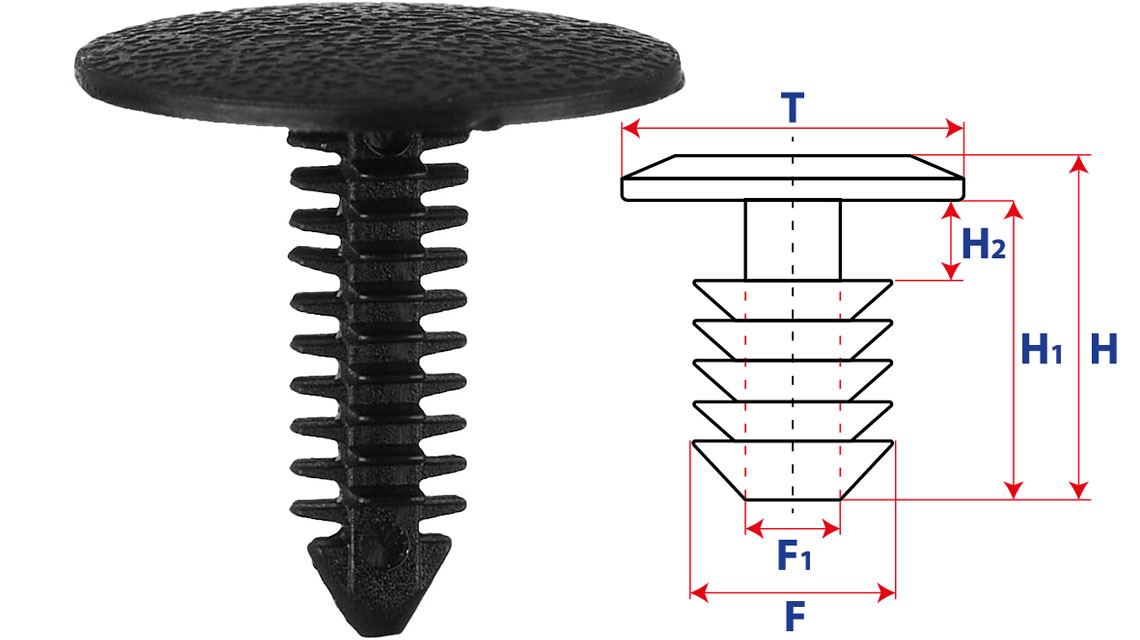 Крепление обшивки, одна шляпка типа ель 10361