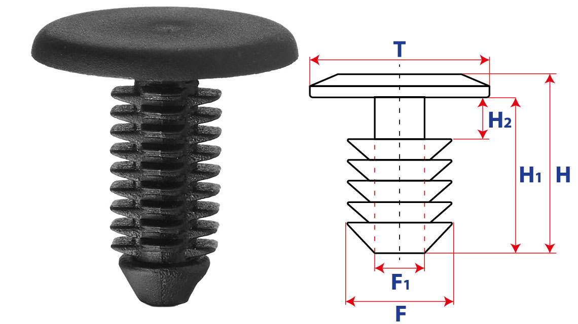 Крепление обшивки, одна шляпка типа ель 10362