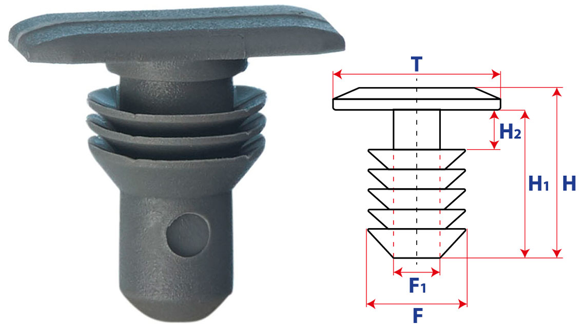 Крепление обшивки, одна шляпка типа ель 10672