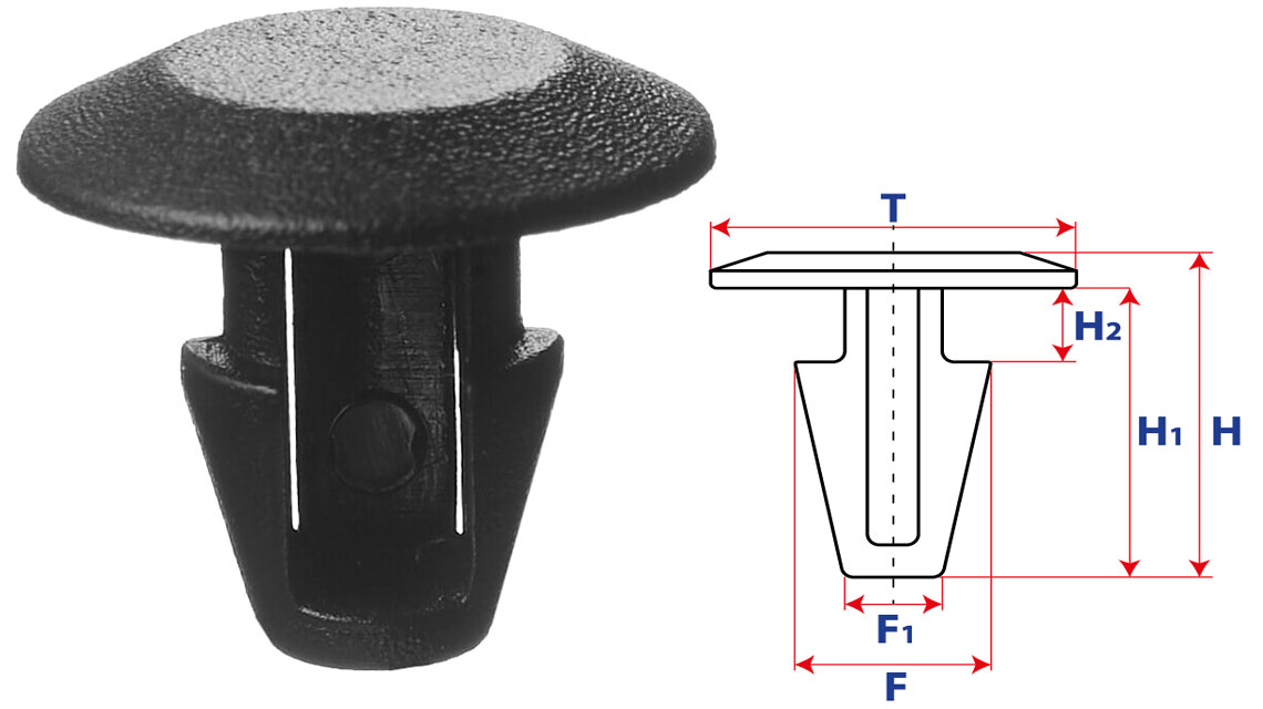 Крепление обшивки, одна шляпка типа якорь 10850