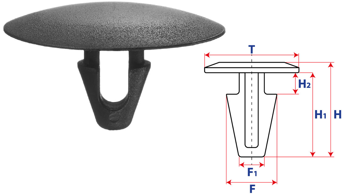 Крепление обшивки, одна шляпка типа якорь 10862