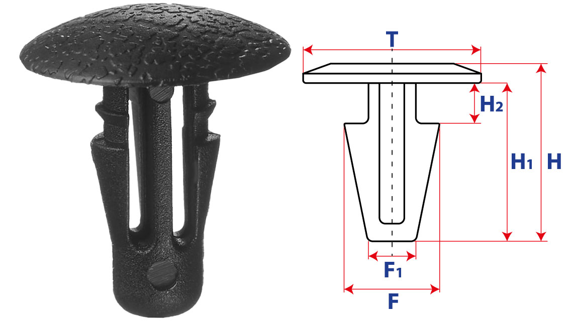 Крепление обшивки, одна шляпка типа якорь 10874