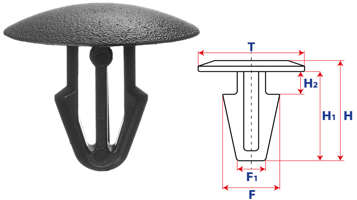 Крепление обшивки, одна шляпка типа якорь 10879