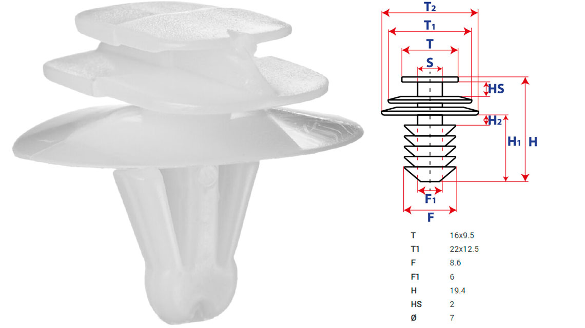Крепление обшивки-молдингов, две и более шляпок с круглой шляпкой 15162