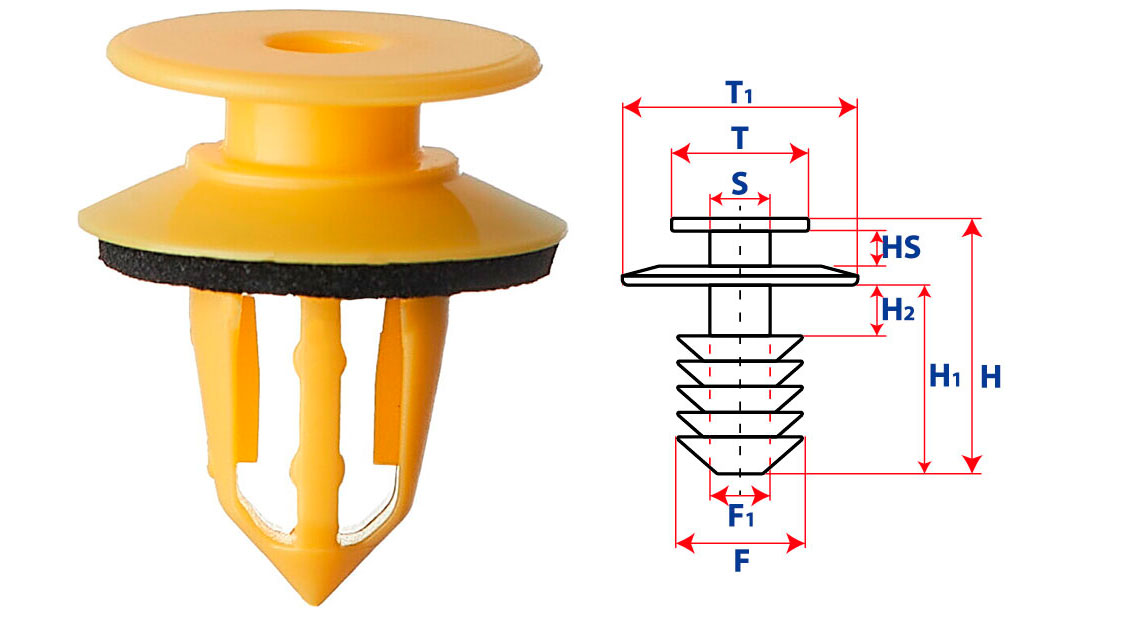 Крепление обшивки-молдингов, две и более шляпок с круглой шляпкой 15296