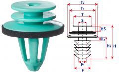Крепление обшивки-молдингов, две и более шляпок с круглой шляпкой 15470