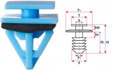 Крепление обшивки-молдингов, две и более шляпок с прямоугольной шляпкой 15210