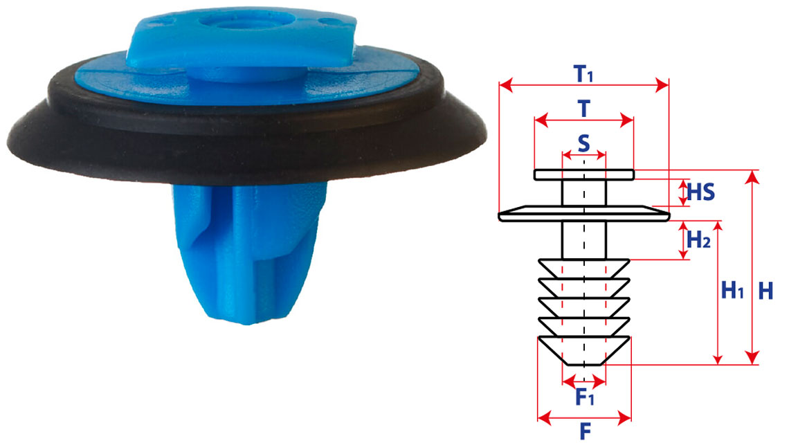 Крепление обшивки-молдингов, две и более шляпок с прямоугольной шляпкой 15610