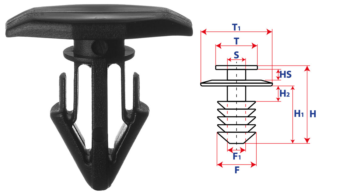 Крепление обшивки-молдингов, две и более шляпок с узкой шляпкой 15128