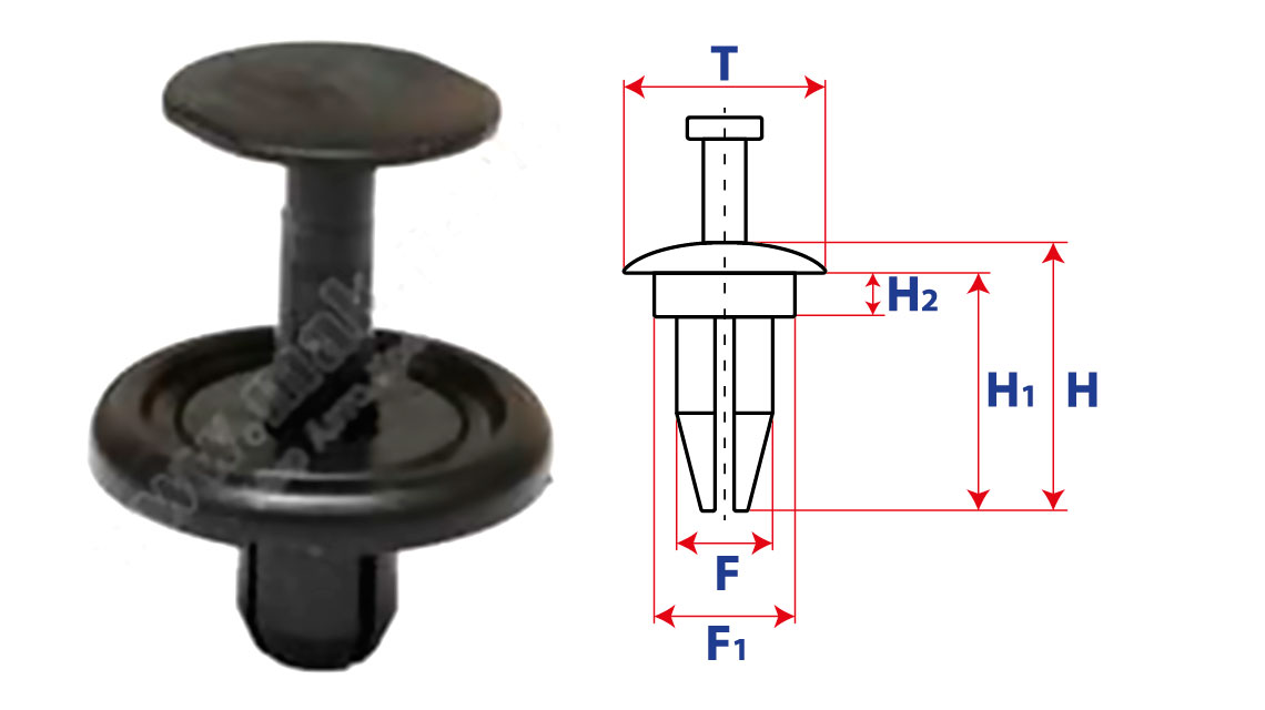Крепление распорного действия с нажимным распорным штырьком 11358