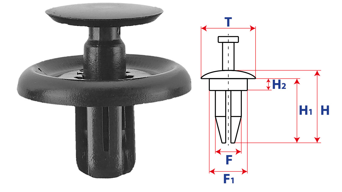 Крепление распорного действия с нажимным распорным штырьком 11359